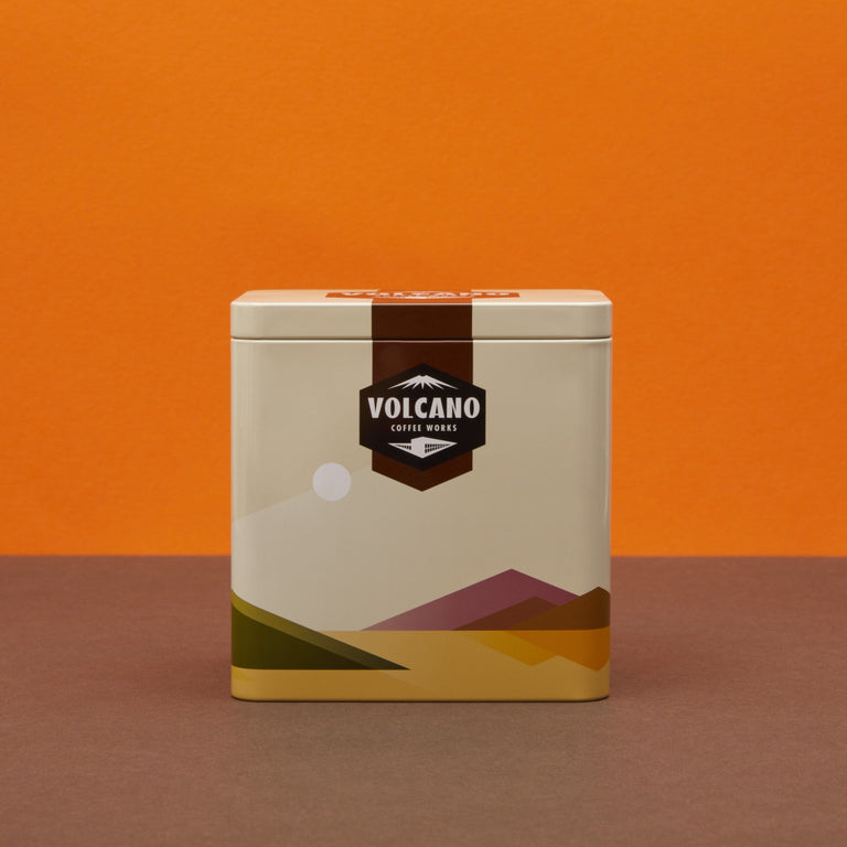 Volcano Coffee Tin