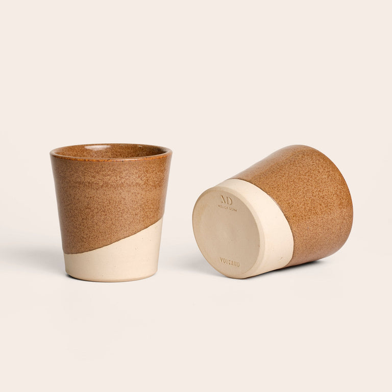 Brown Ceramic Coffee Cup - Volcano x Melisa Dora