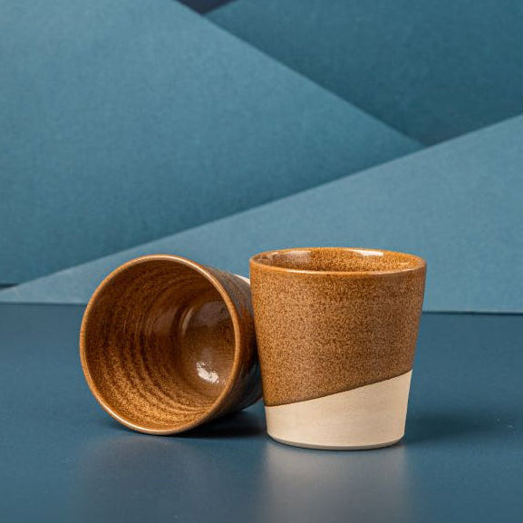 Brown Ceramic Coffee Cup - Volcano x Melisa Dora